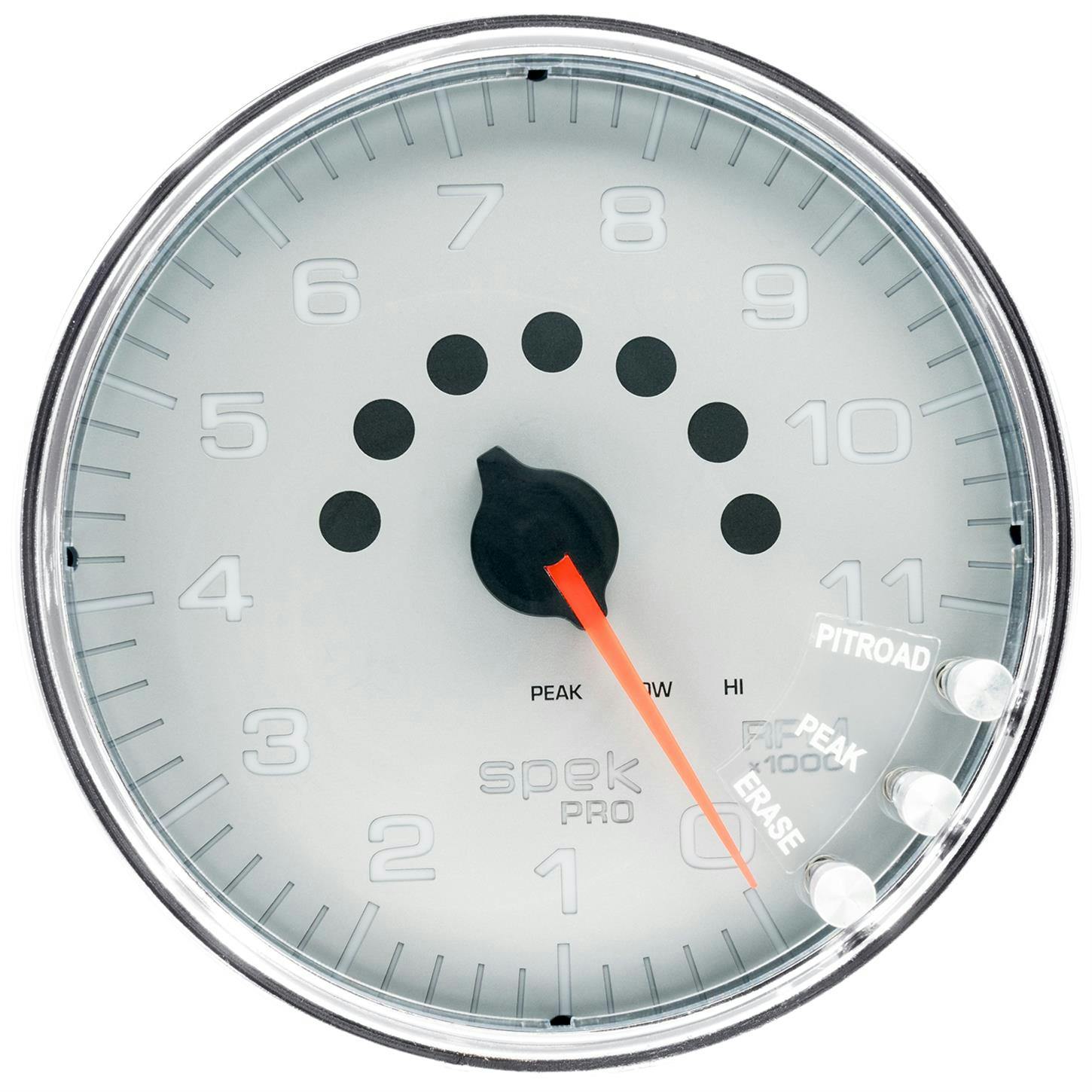 AutoMeter P23921 Tach Gauge, 5 Inch, 11K RPM, Silver/Chrome, Spek