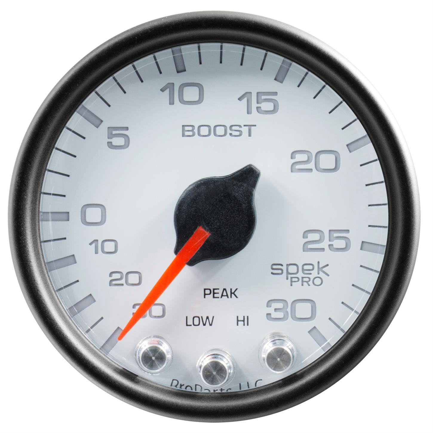 AutoMeter P30212 Vac/Boost, 2 1/16 Inch, White/Black, Spek