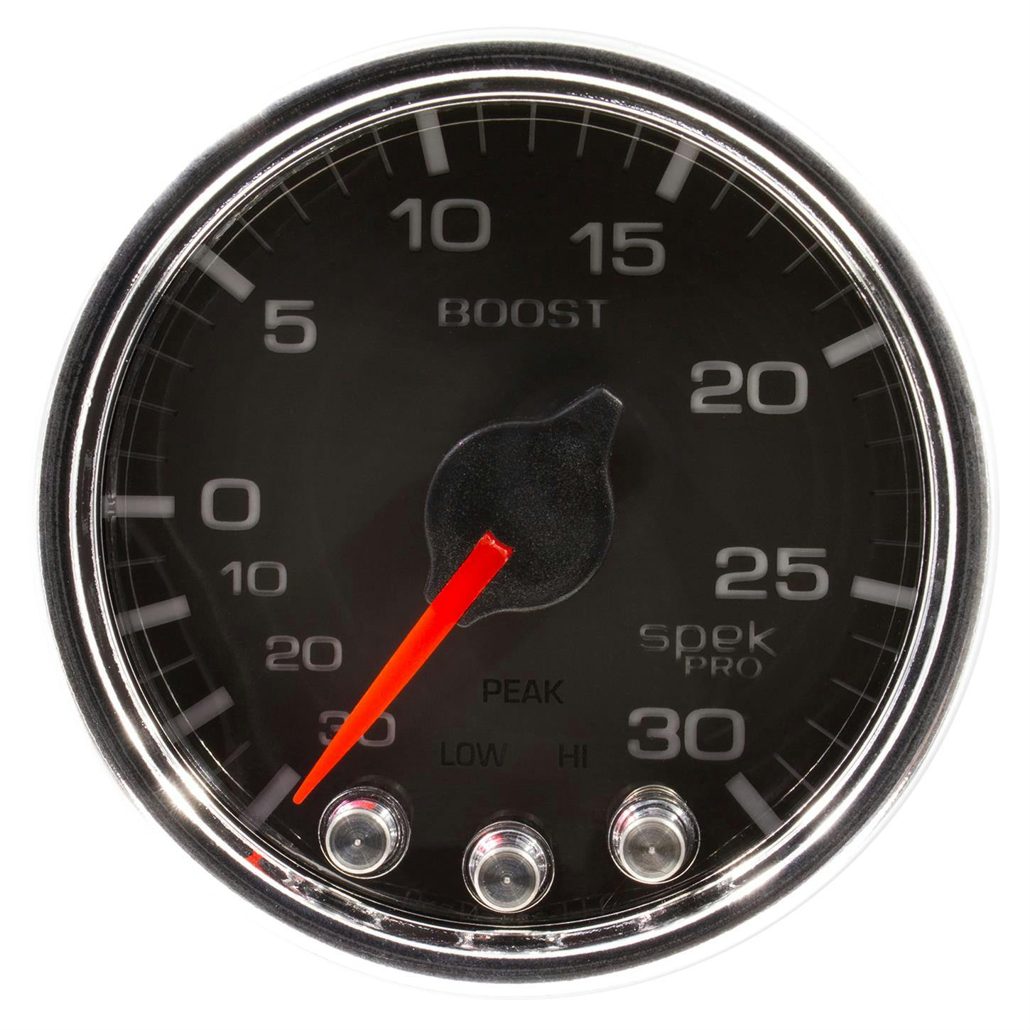 AutoMeter P30231 Vac/Boost, 2 1/16 Inch, Black/Chrome, Spek