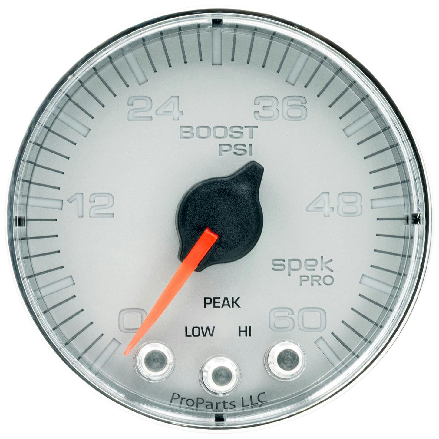 AutoMeter P304218 Boost, 2 1/16 Inch, 60PSI, Silver/Chrome, Spek