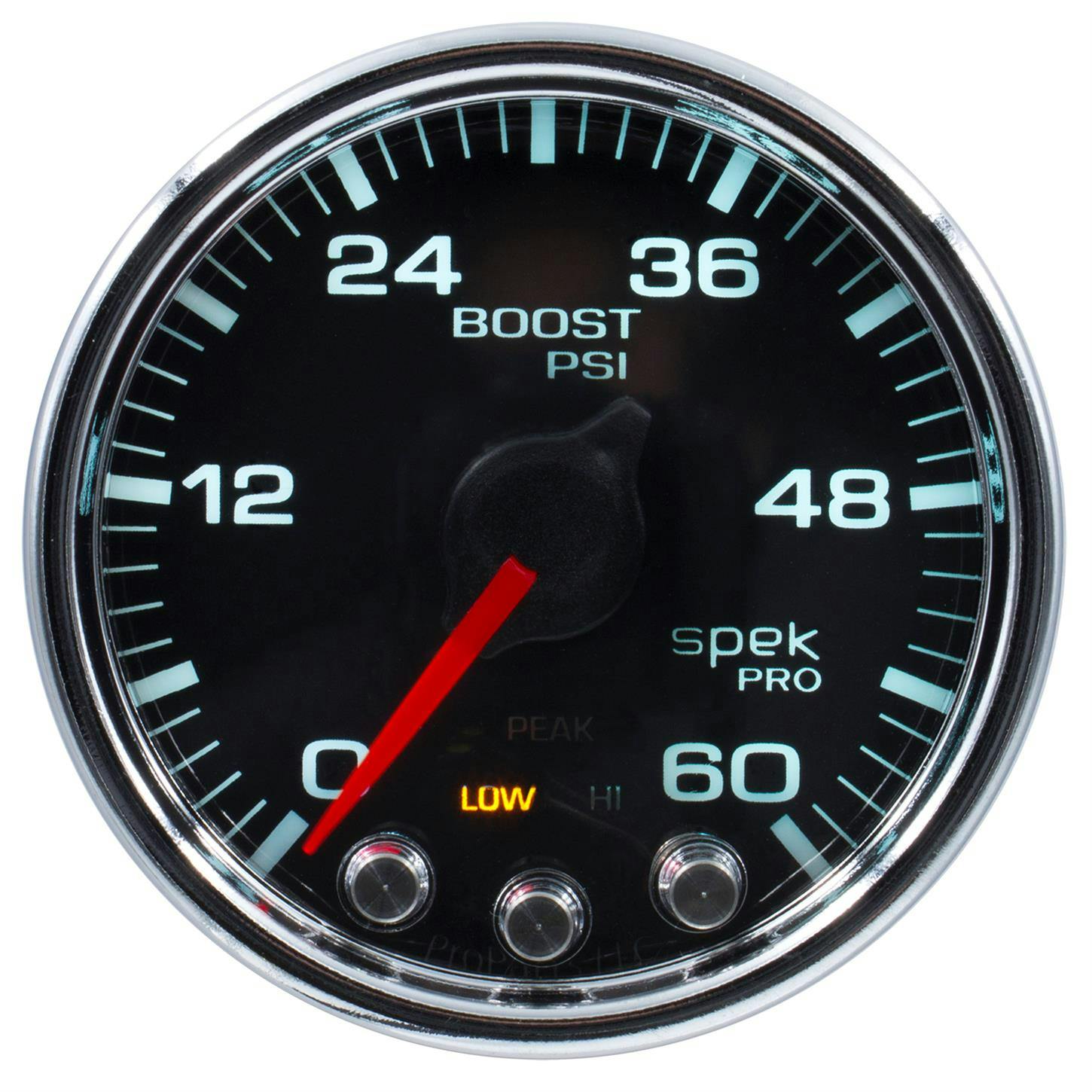 AutoMeter P30431 Boost, 2 1/16 Inch, 60PSI, Black/Chrome, Spek