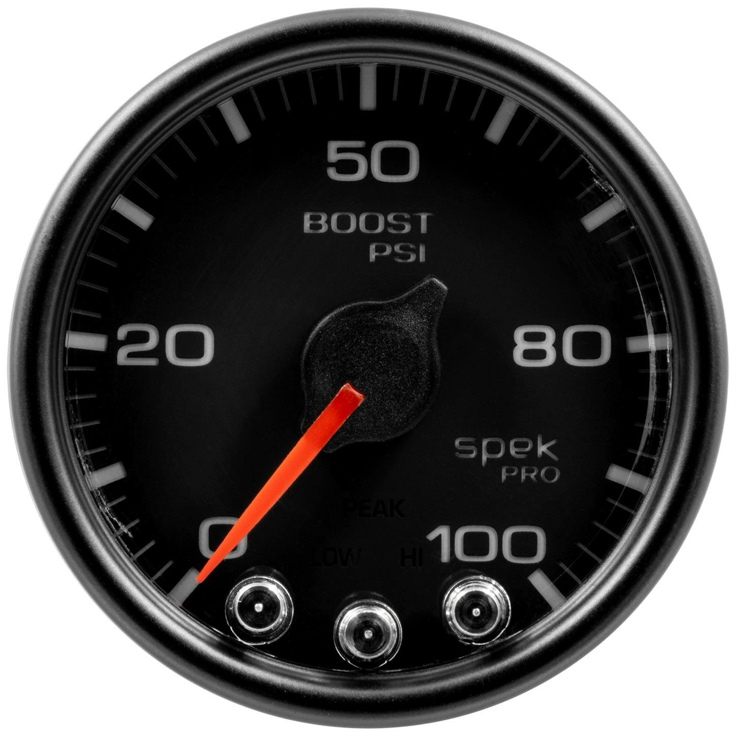 AutoMeter P30532 Boost, 2 1/16 Inch, 100PSI, Black/Black, Spek
