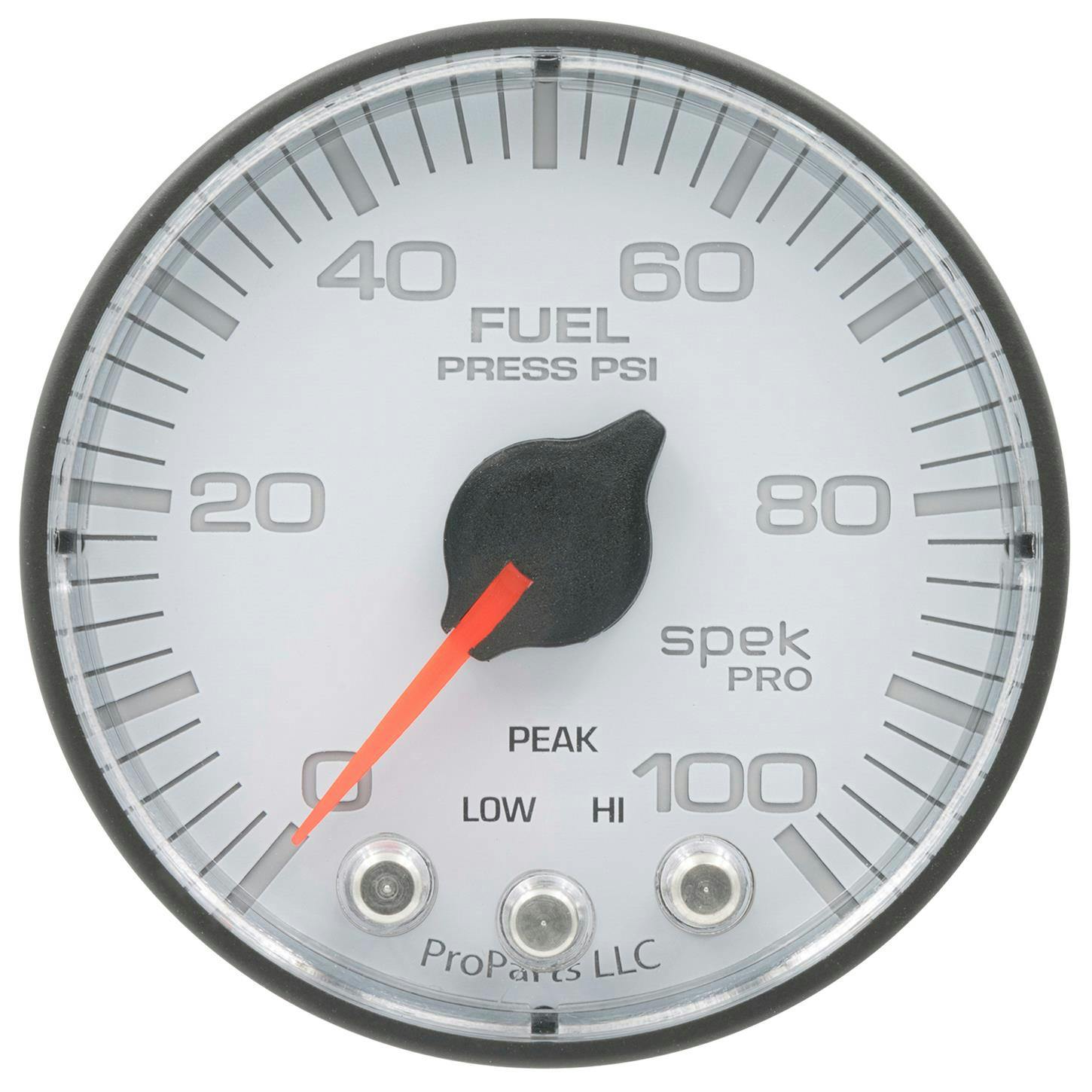 AutoMeter P314128 Fuel Pressure Gauge, 2 1/16 Inch, 100PSI, White