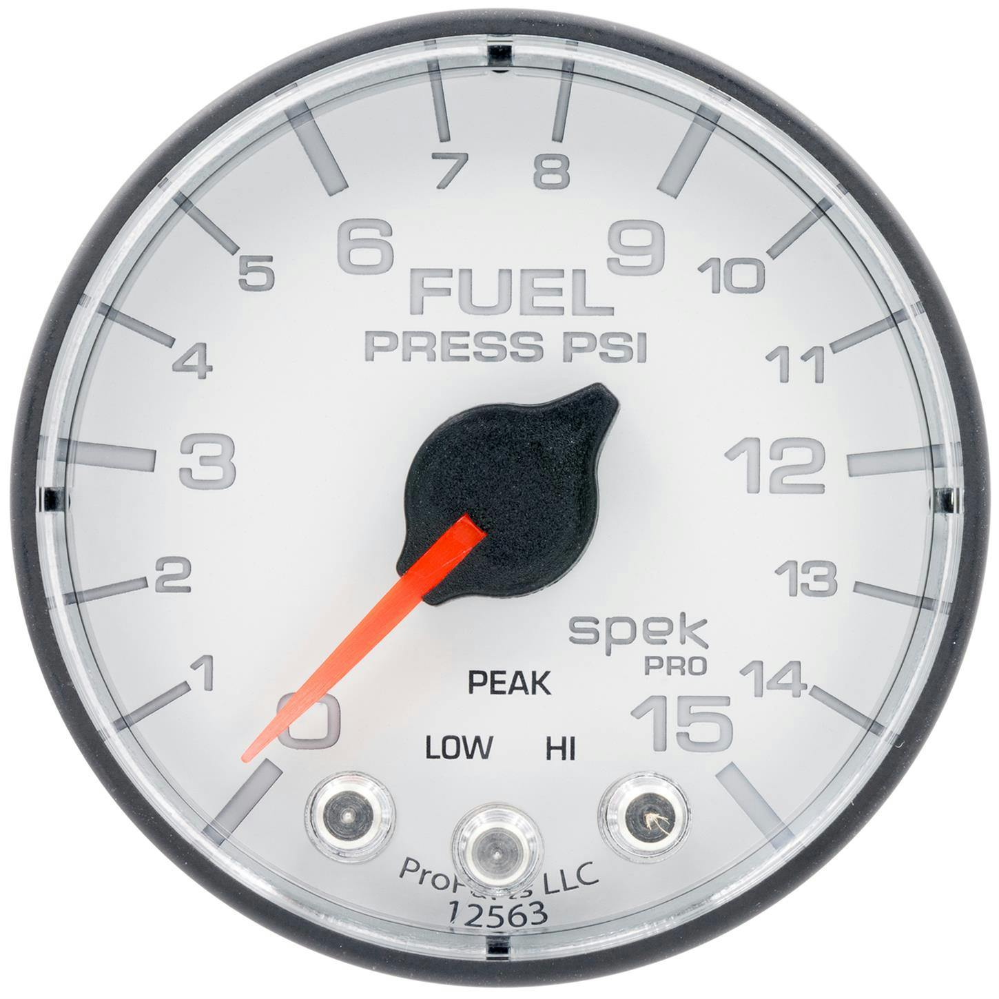 AutoMeter P315128 Fuel Pressure Gauge, 2 1/16 Inch, 15PSI, White