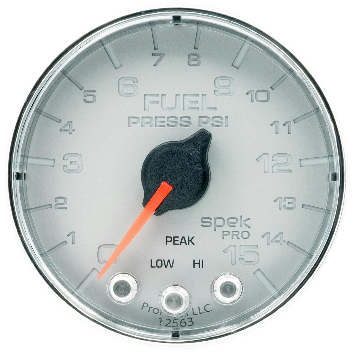 AutoMeter P315218 Fuel Pressure Gauge, 2 1/16 Inch, 15PSI, Silver