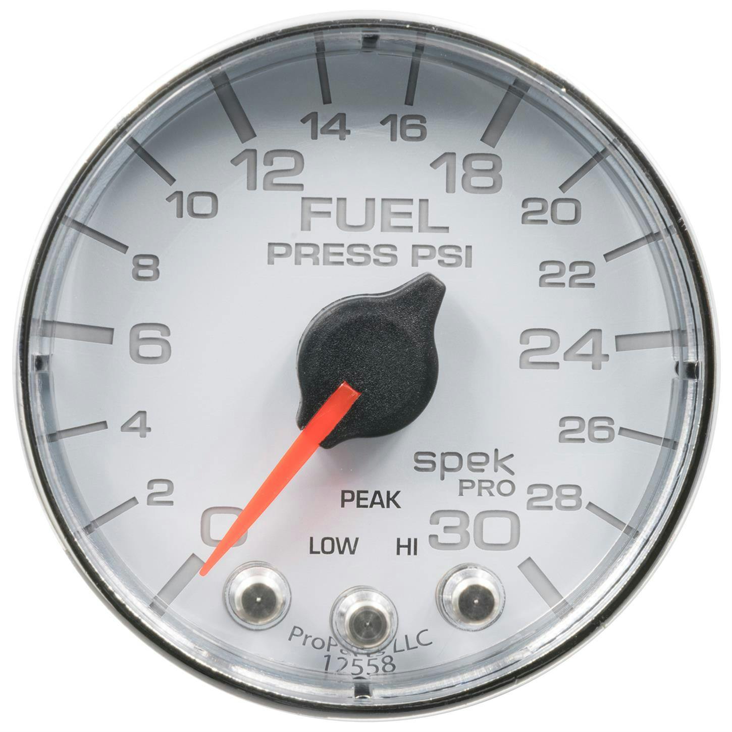 AutoMeter P316118 Fuel Pressure Gauge, 2 1/16 Inch, Wht/Chrm