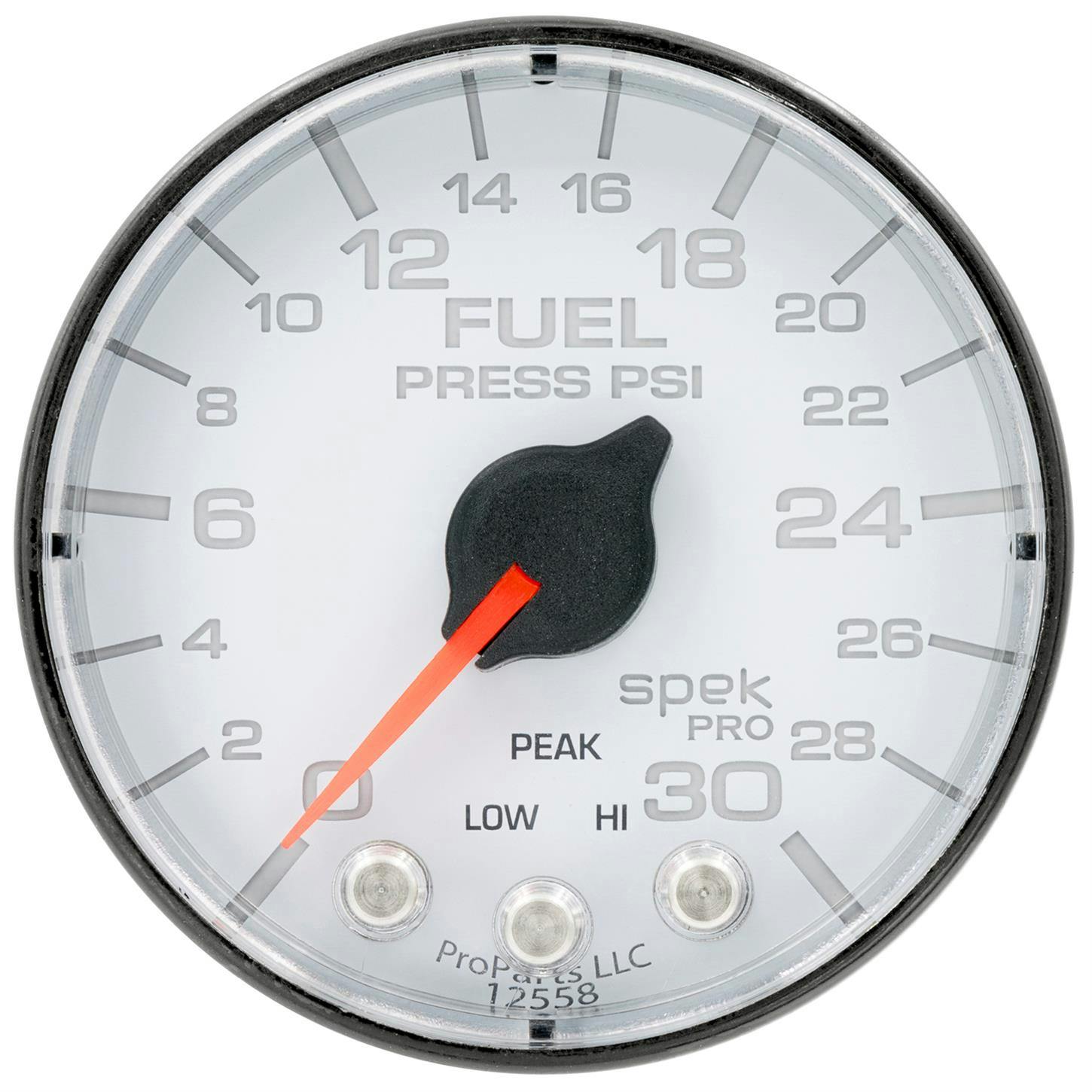 AutoMeter P316128 Fuel Pressure Gauge, 2 1/16 Inch, Wht/Blk