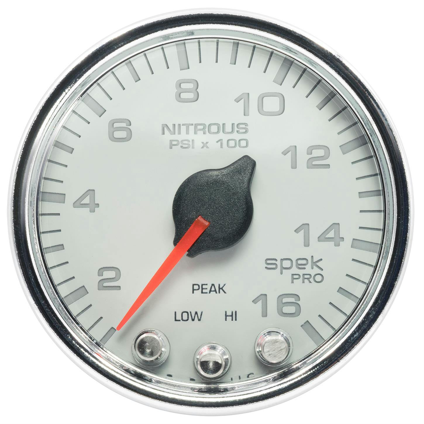 AutoMeter P32011 Nitrous Gauge, 2 1/16 Inch, 1600PSI, White