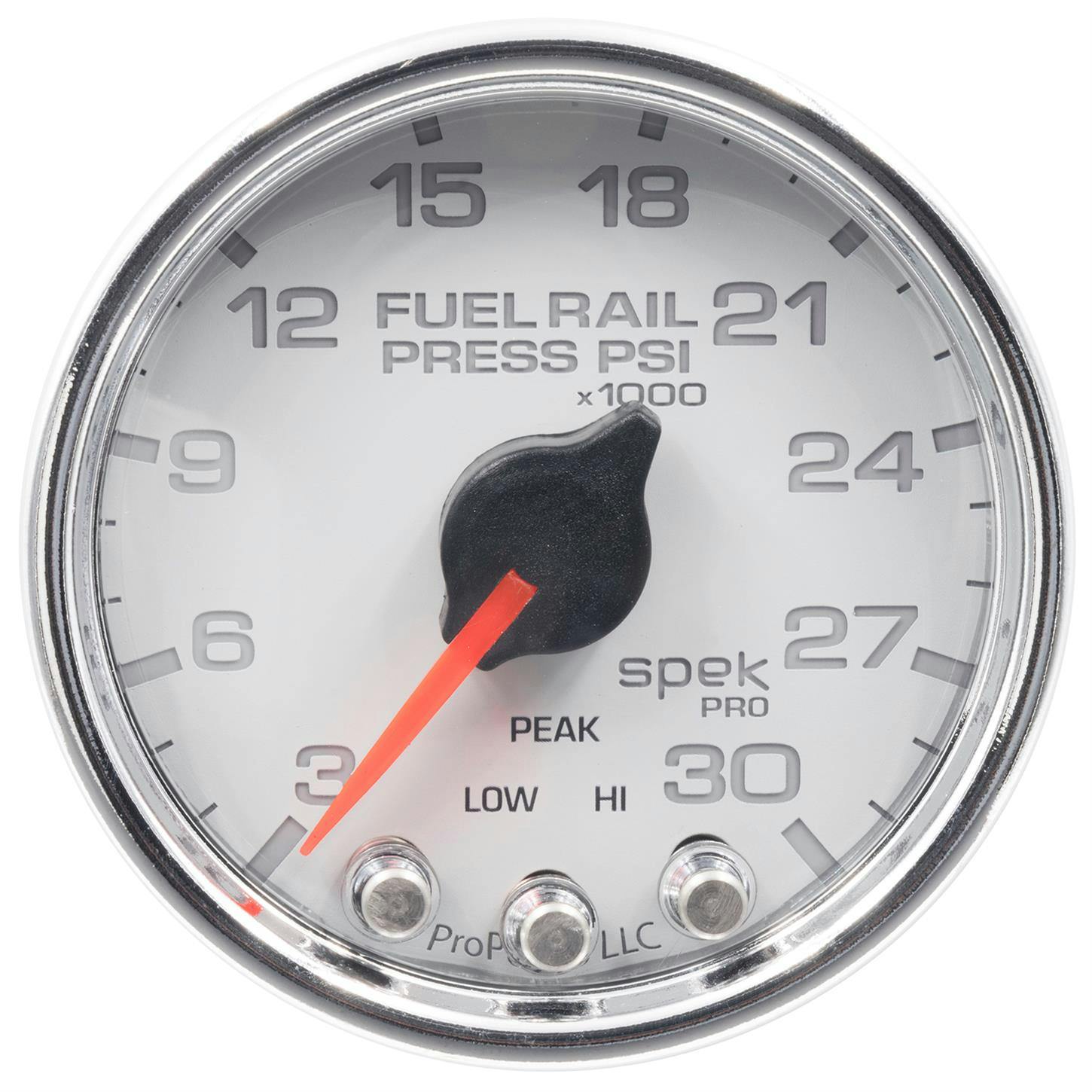 AutoMeter P32111 Rail Pressure Gauge, 2 1/16 Inch, Wht/Chrm