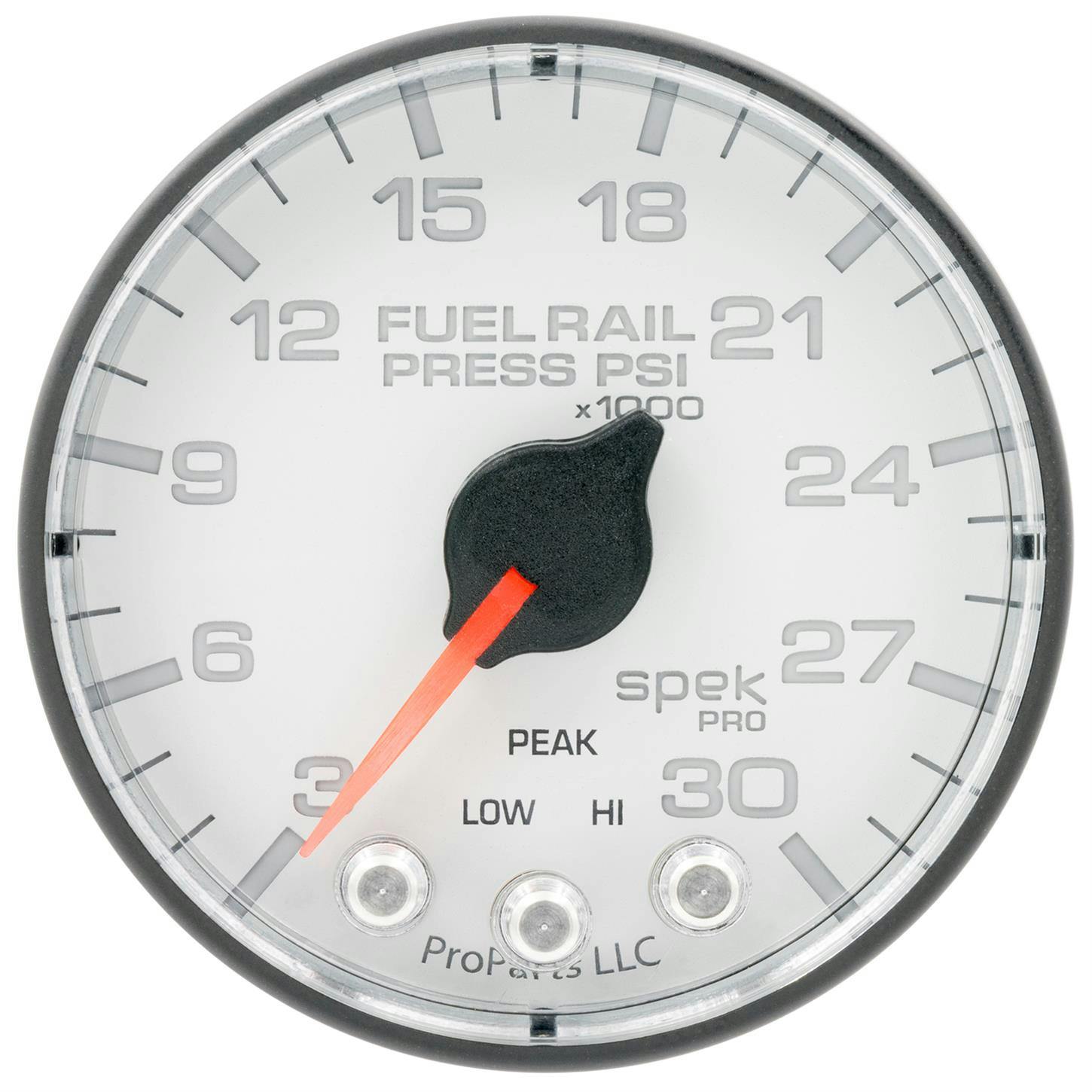 AutoMeter P321128 Rail Pressure Gauge, 2 1/16 Inch, Wht/Blk