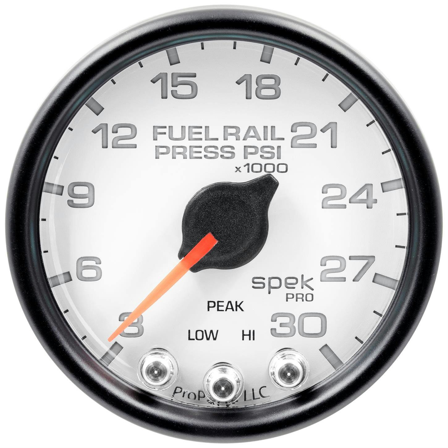 AutoMeter P32112 Rail Pressure Gauge, 2 1/16 Inch, Wht/Blk