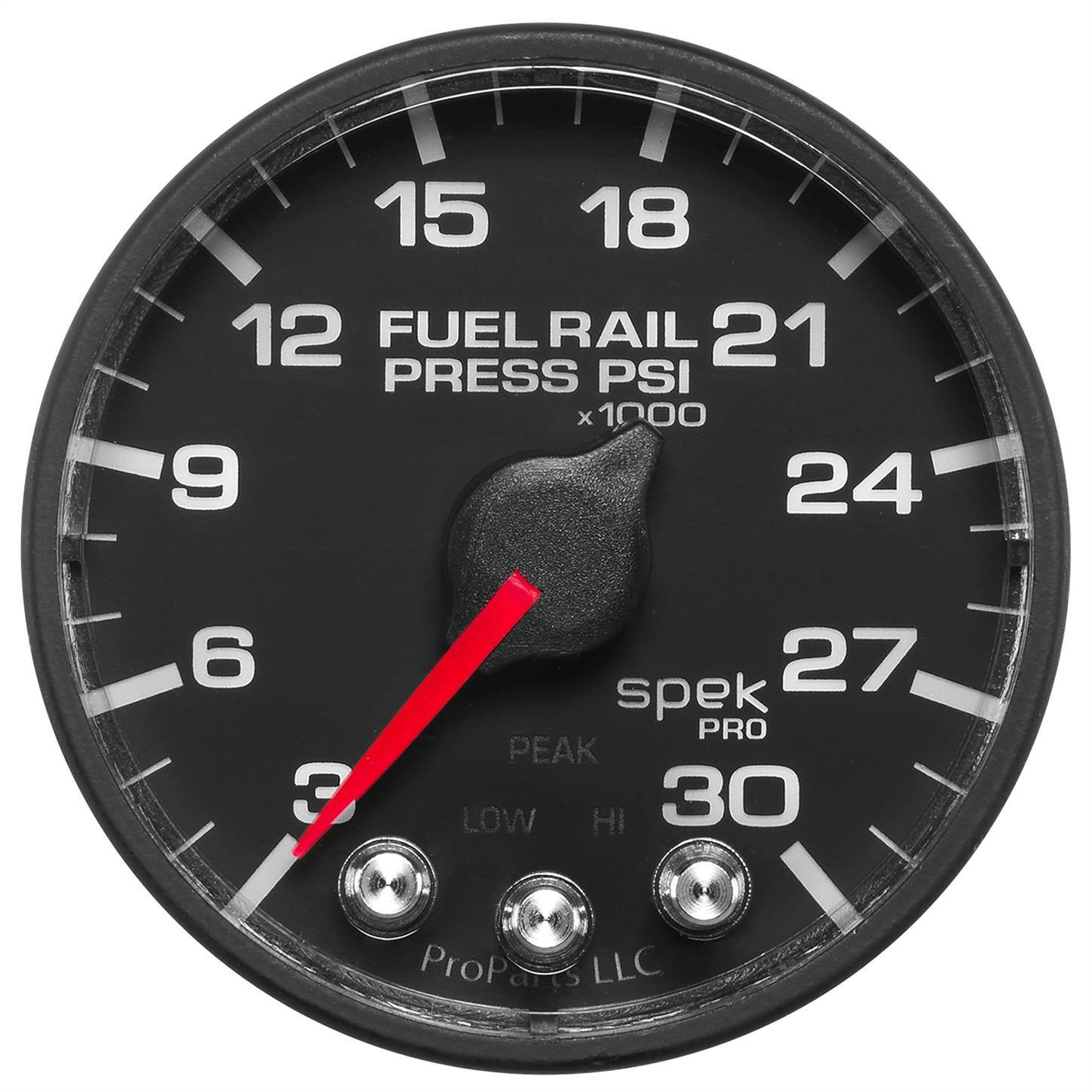 AutoMeter P321328 Rail Pressure Gauge, 2 1/16 Inch, Blk/Blk