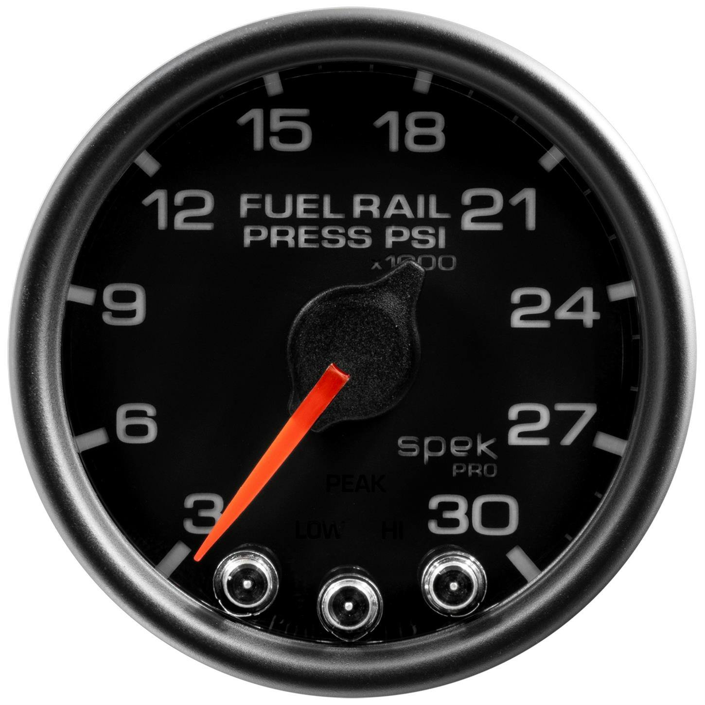 AutoMeter P32132 Rail Pressure Gauge, 2 1/16 Inch, Blk/Blk
