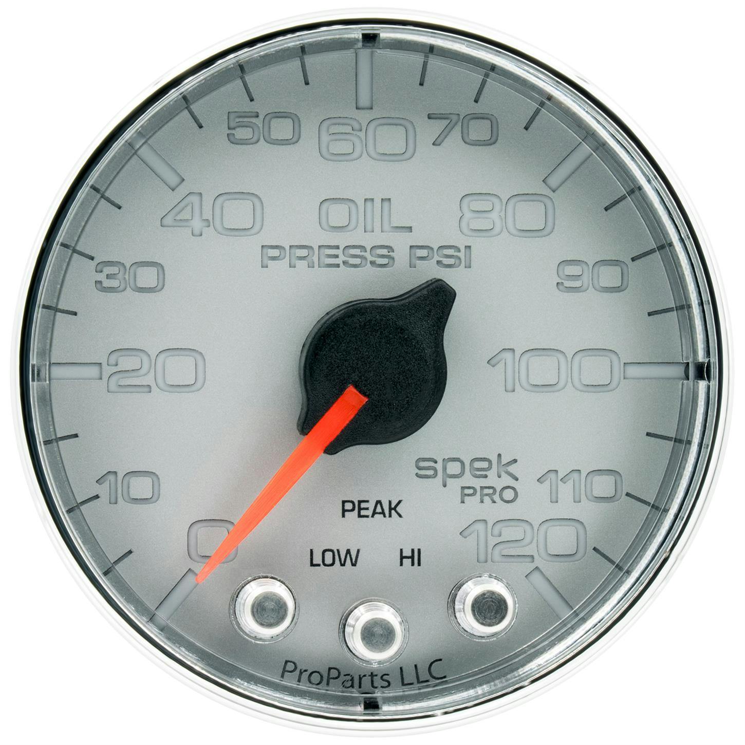 AutoMeter P325218 Oil Pressure Gauge, 2 1/16 Inch, 120PSI, Silver