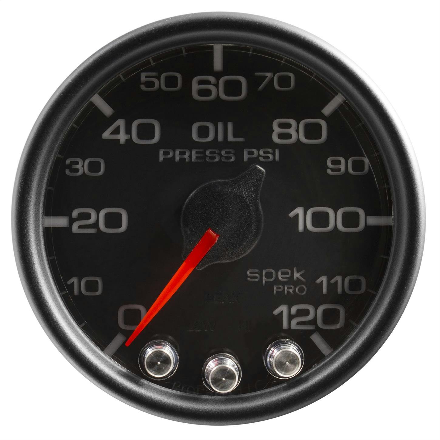 AutoMeter P32532 Oil Pressure Gauge, 2 1/16 Inch, 120PSI, Blk/Blk