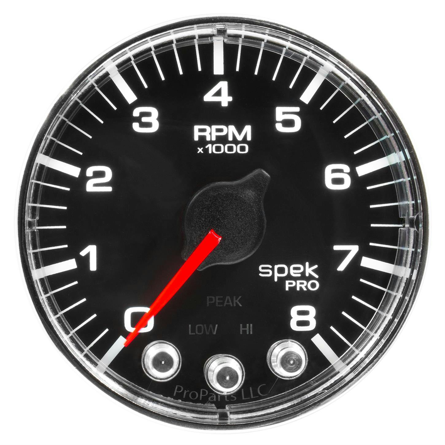 AutoMeter P334318 Spek-Pro Tachometer,2-1/16,0-8,000 RPM,Flat