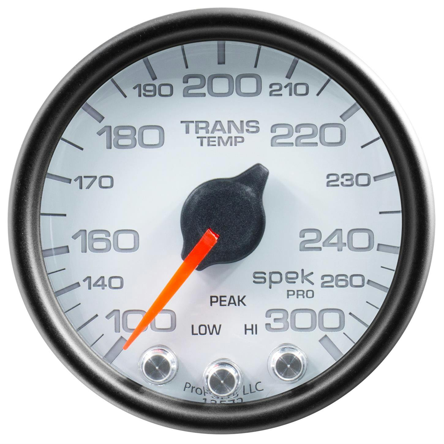 AutoMeter P34212 Trans Temp Gauge, 2 1/16 Inch, 300 Deg., Wht/Blk