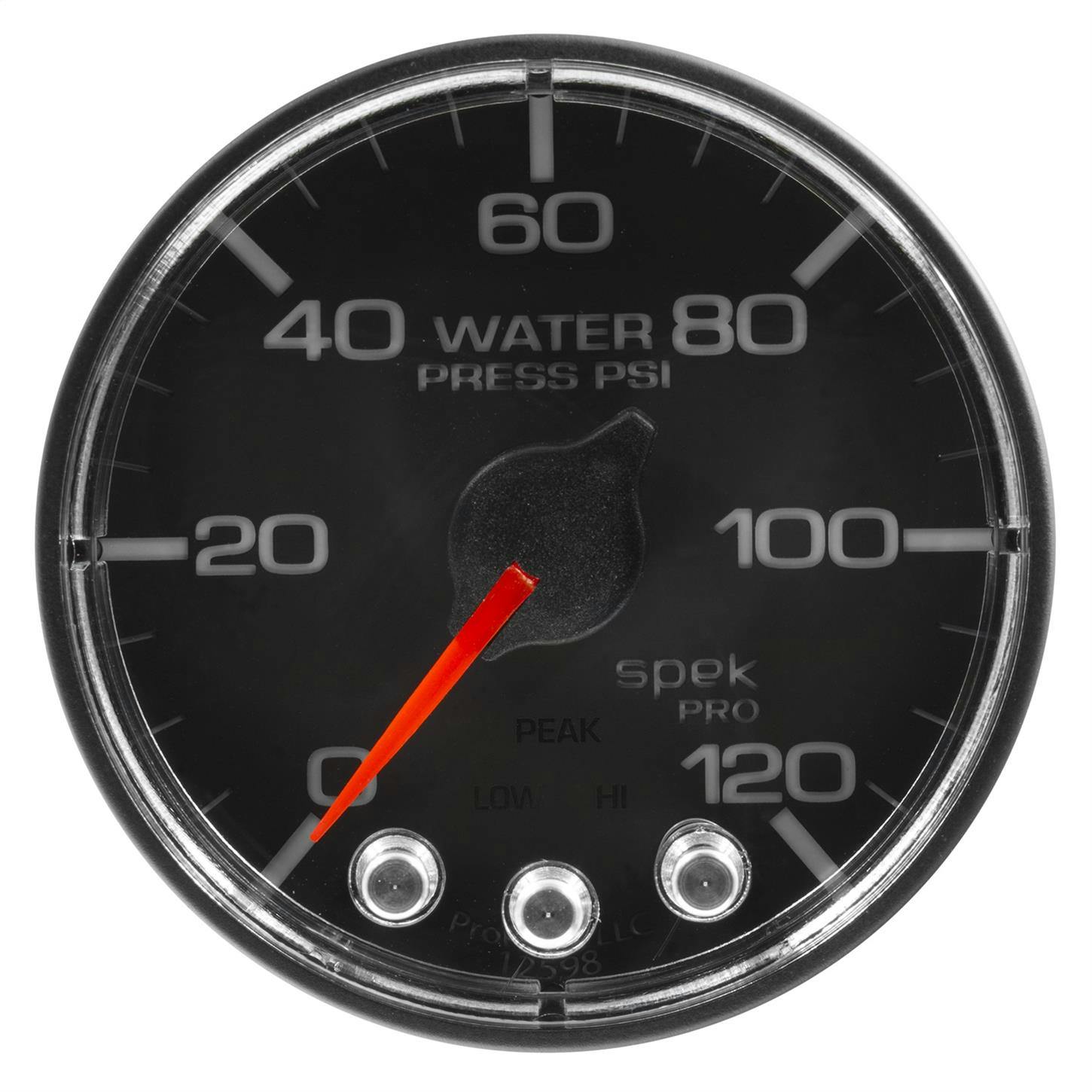 AutoMeter P345318 Water Pressure Gauge 2 1/16 Inch, 120PSI, Black