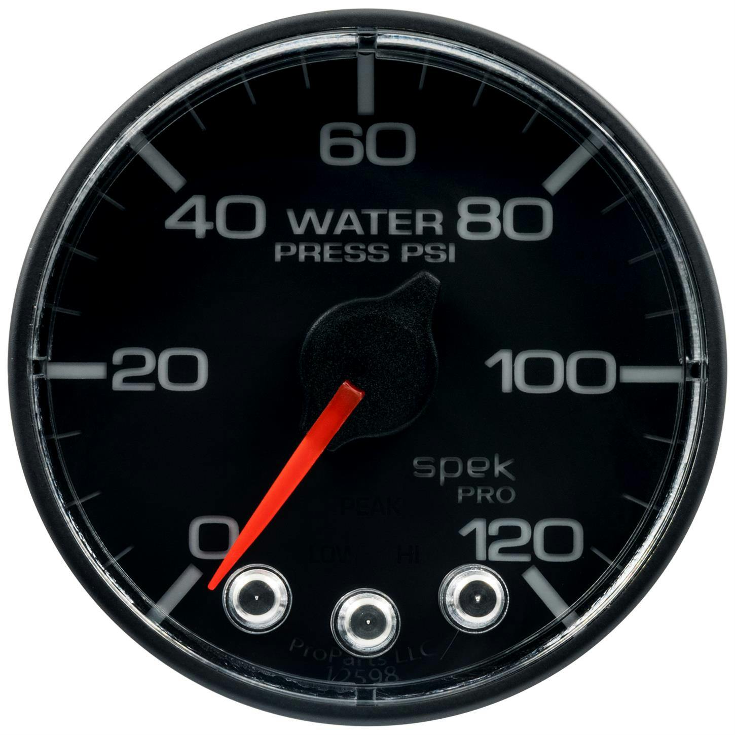 AutoMeter P345324 Water Pressure Gauge 2 1/16 Inch, 120PSI, Black