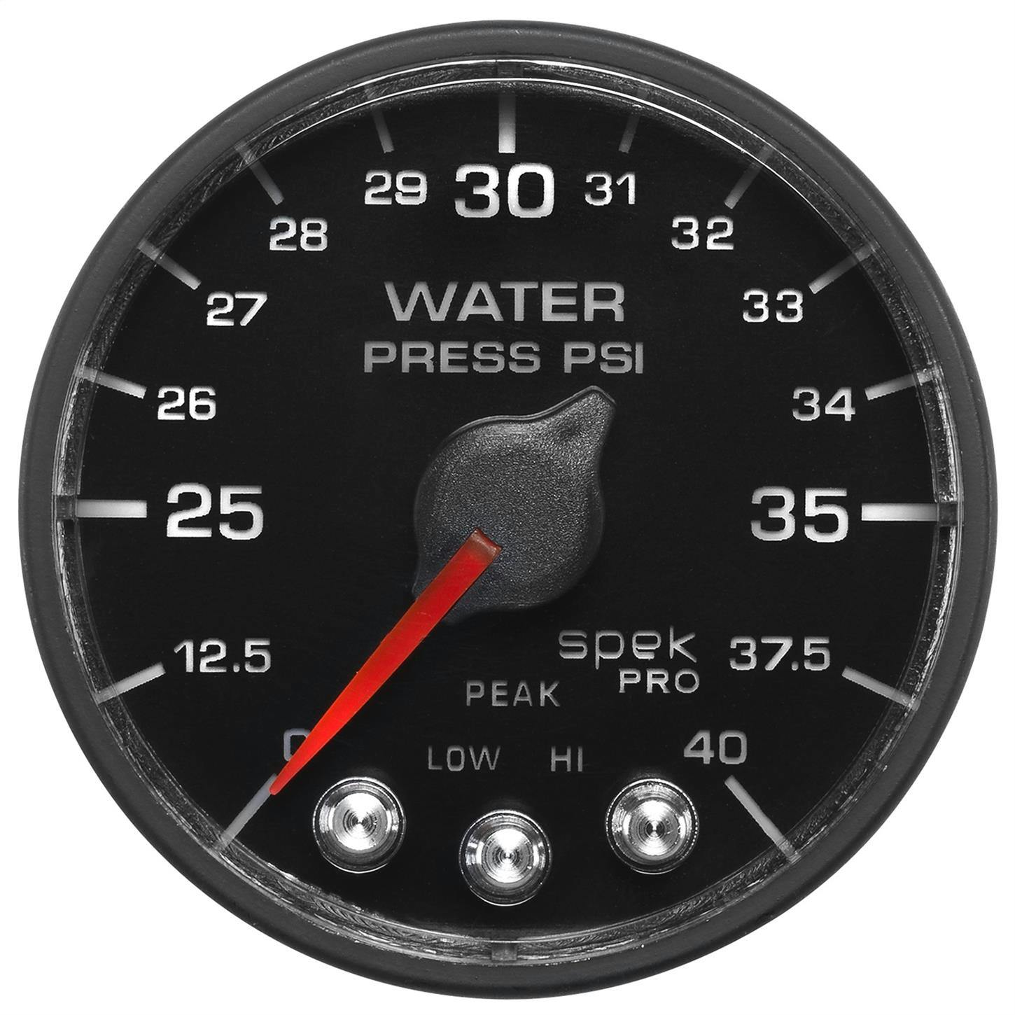 AutoMeter P551328-N1 Spek-Pro Water Press. Gauge,2-1/16,0-40 PSI,