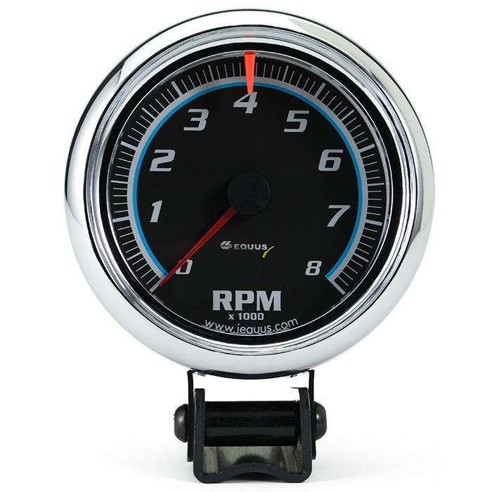 Equus E6078 6000 Series 3-3/8 Inch Chrome Tachometer, 8,000 RPM