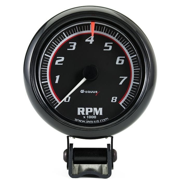 Equus E6088 6000 Series 3-3/8 Inch Black Tachometer, 8,000 RPM