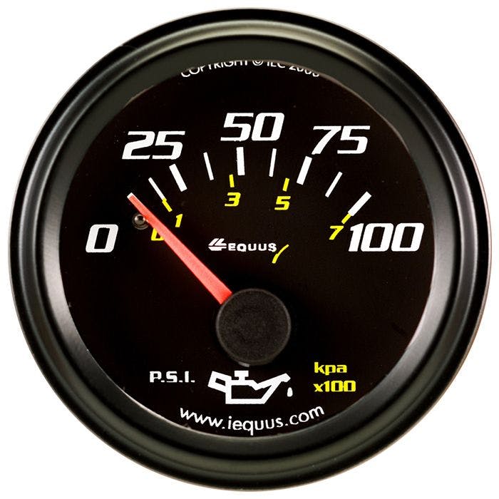 Equus E6234 6000 Series 2 Inch Mech. Oil Pressure Gauge, 0-100PSI