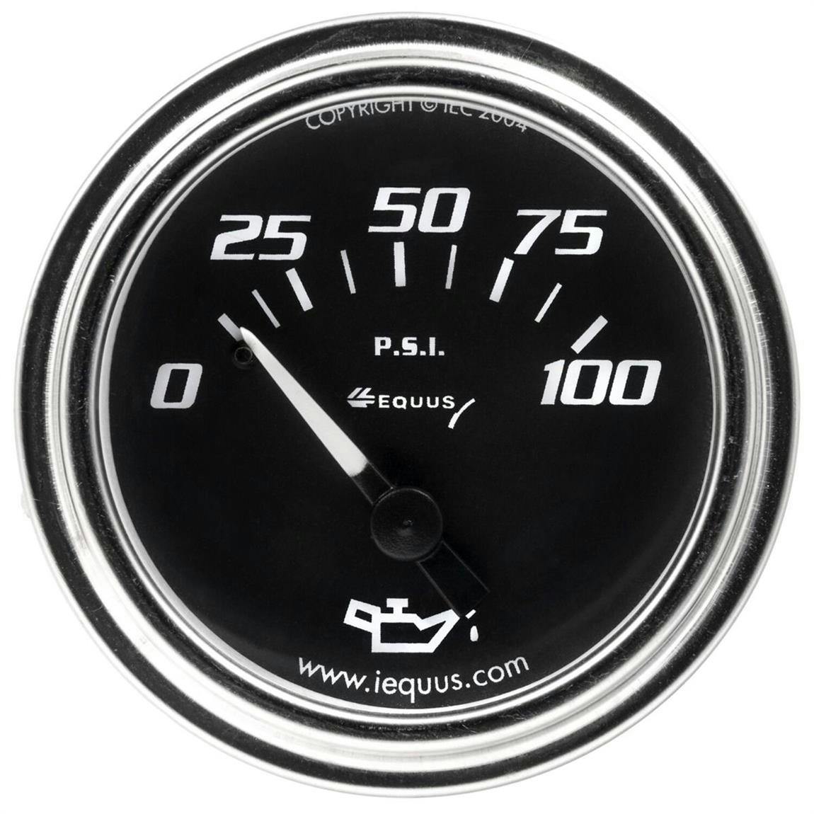 Equus E7234 7000 Series 2 Inch Mech. Oil Pressure Gauge, 0-100PSI