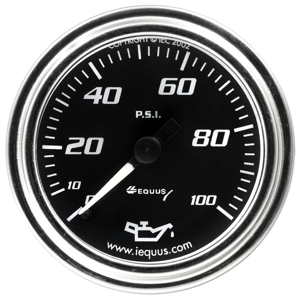 Equus E7244 7000 Series 2 Inch Mech. Chrome Oil Pressure Gauge