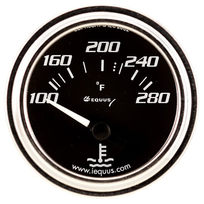Equus E7262 7000 Series 2 Inch Elec. Chr. Water Temperature Gauge