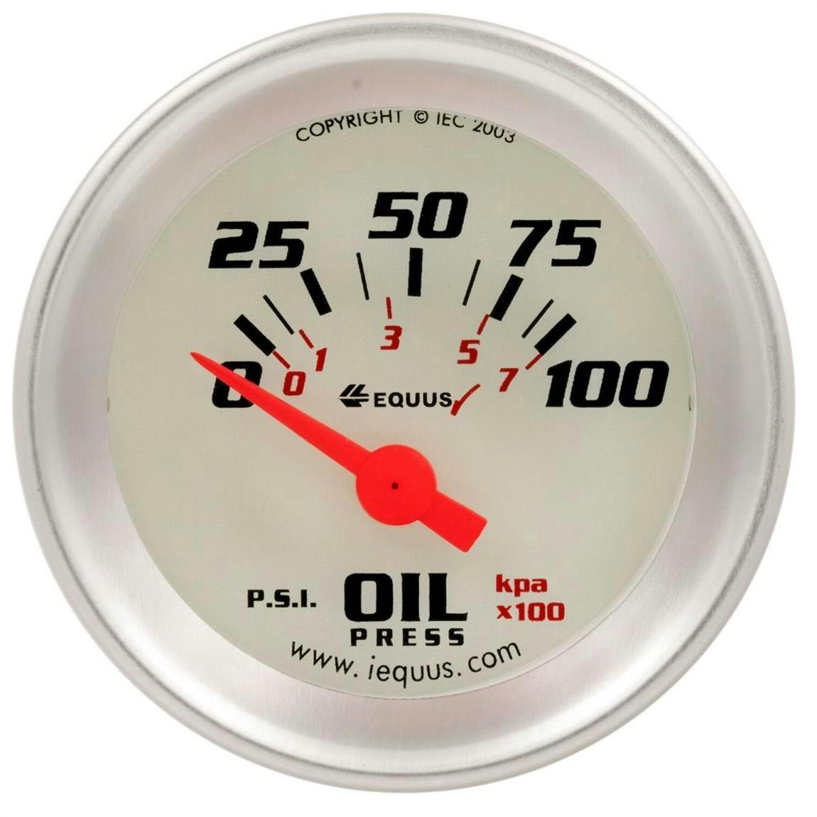 Equus E8164 8000 Series 1-1/2 Inch Electric Oil Pressure Gauge