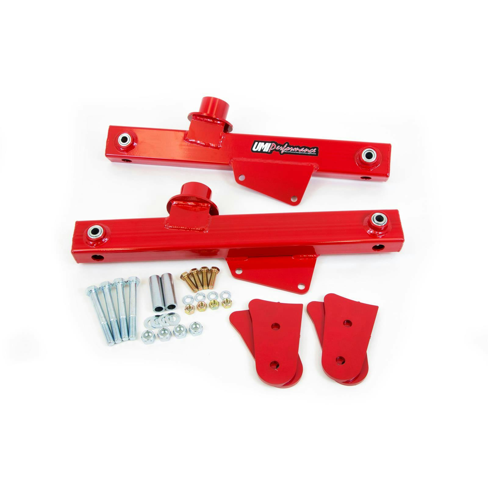 UMI 1025-R 79-98 Mustang Rear Lift Bars, Boxed Steel Tubing, Red