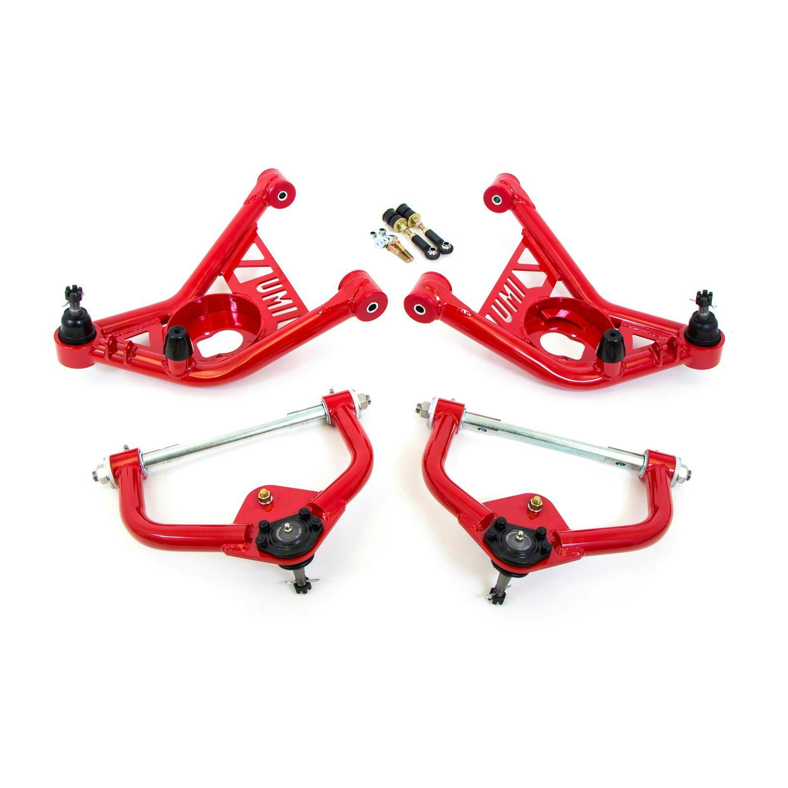 UMI 265153-R 70-81 F-Body Tubular Upper & Lower A-Arm Kit, Red