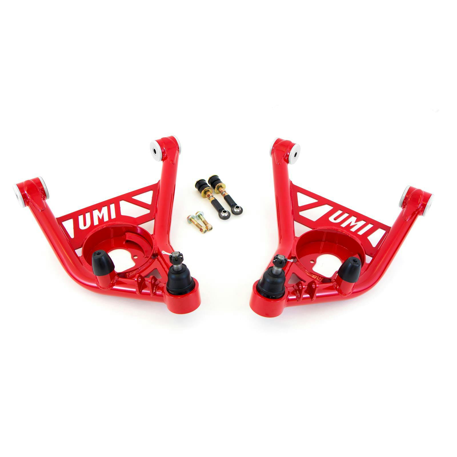 UMI 2652-R 70-81 F-Body Front Lower A-Arms, Delrin Bushings, Red