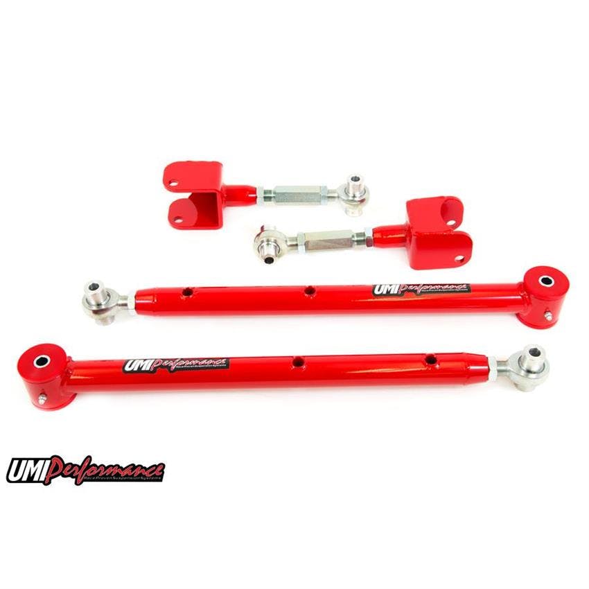 UMI 301417-R 78-88 G-Body Adj. Upper & Lower Control Arm Kit, Red