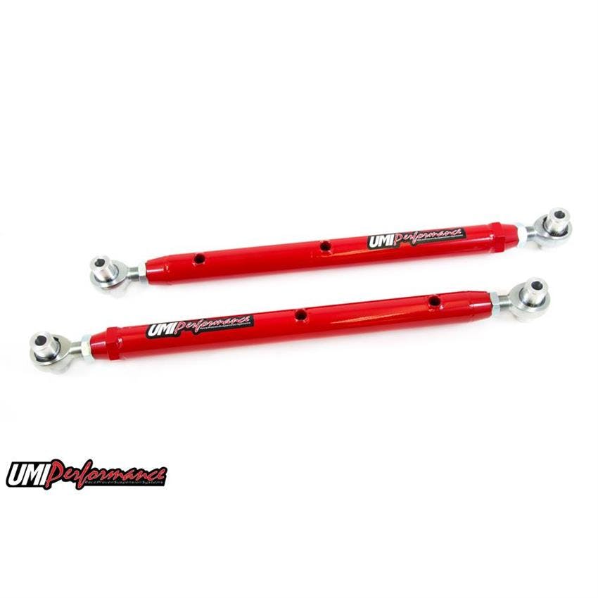 UMI 3027-R 78-88 G-Body Double Adj. Lower Arms, Rod Ends, Red