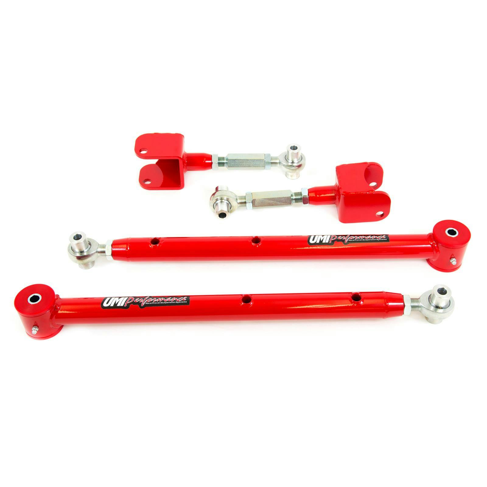 UMI 401417-R 68-72 A-Body Adj. Upper & Lower Control Arm Kit, Red