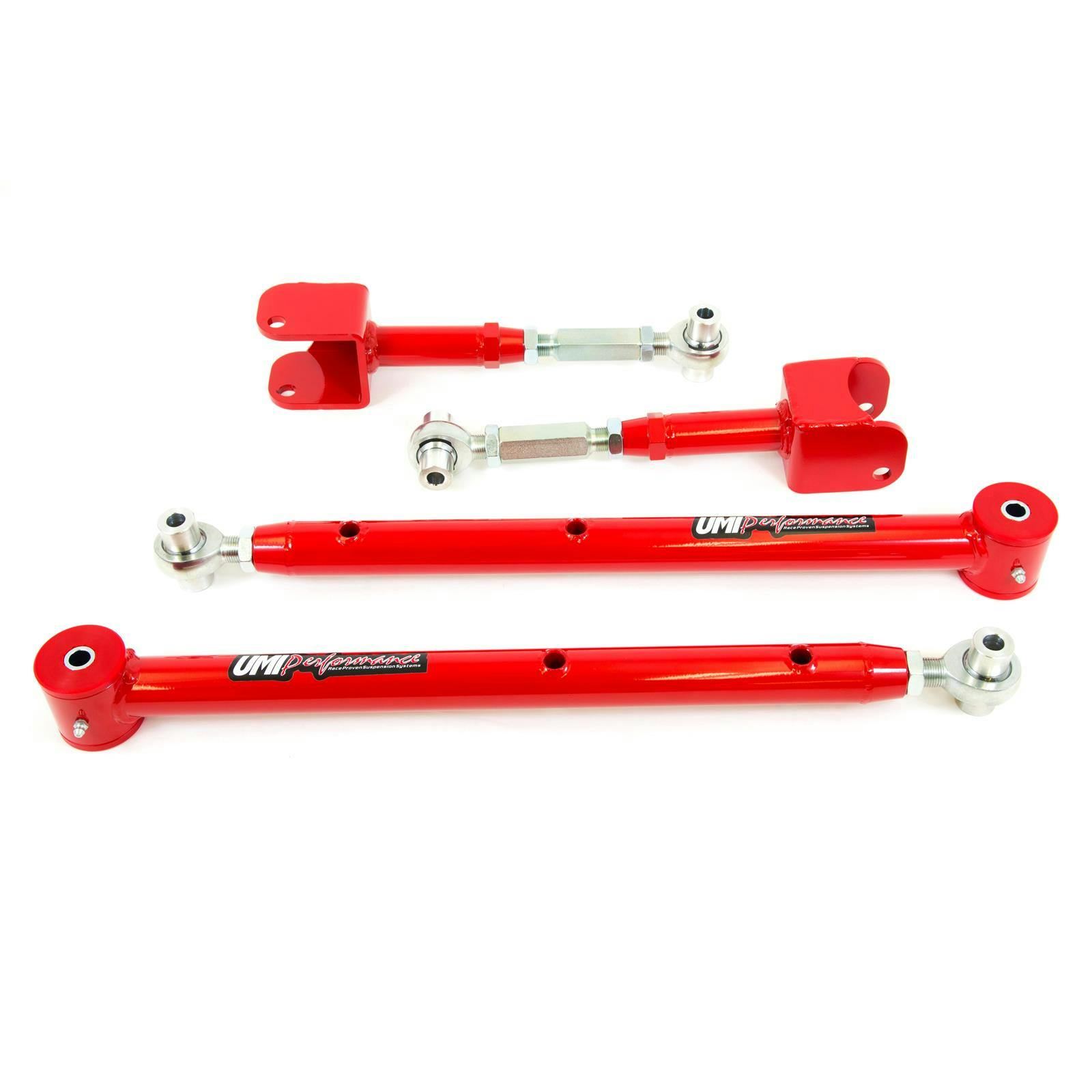UMI 401419-R 64-67 A-Body Adj. Upper & Lower Control Arm Kit, Red