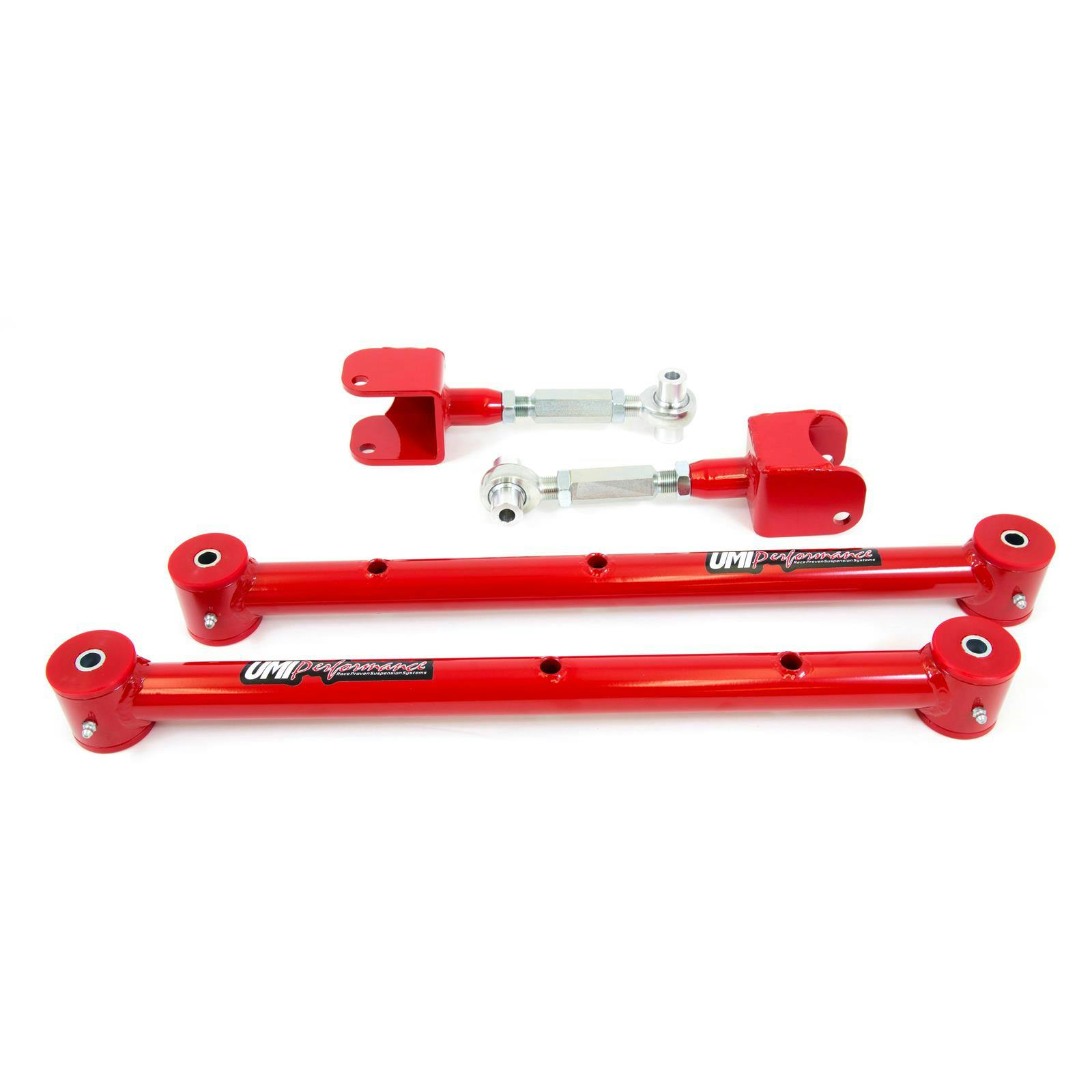 UMI 401517-R 68-72 A-Body Lower & Adj. Upper Control Arm Kit, Red
