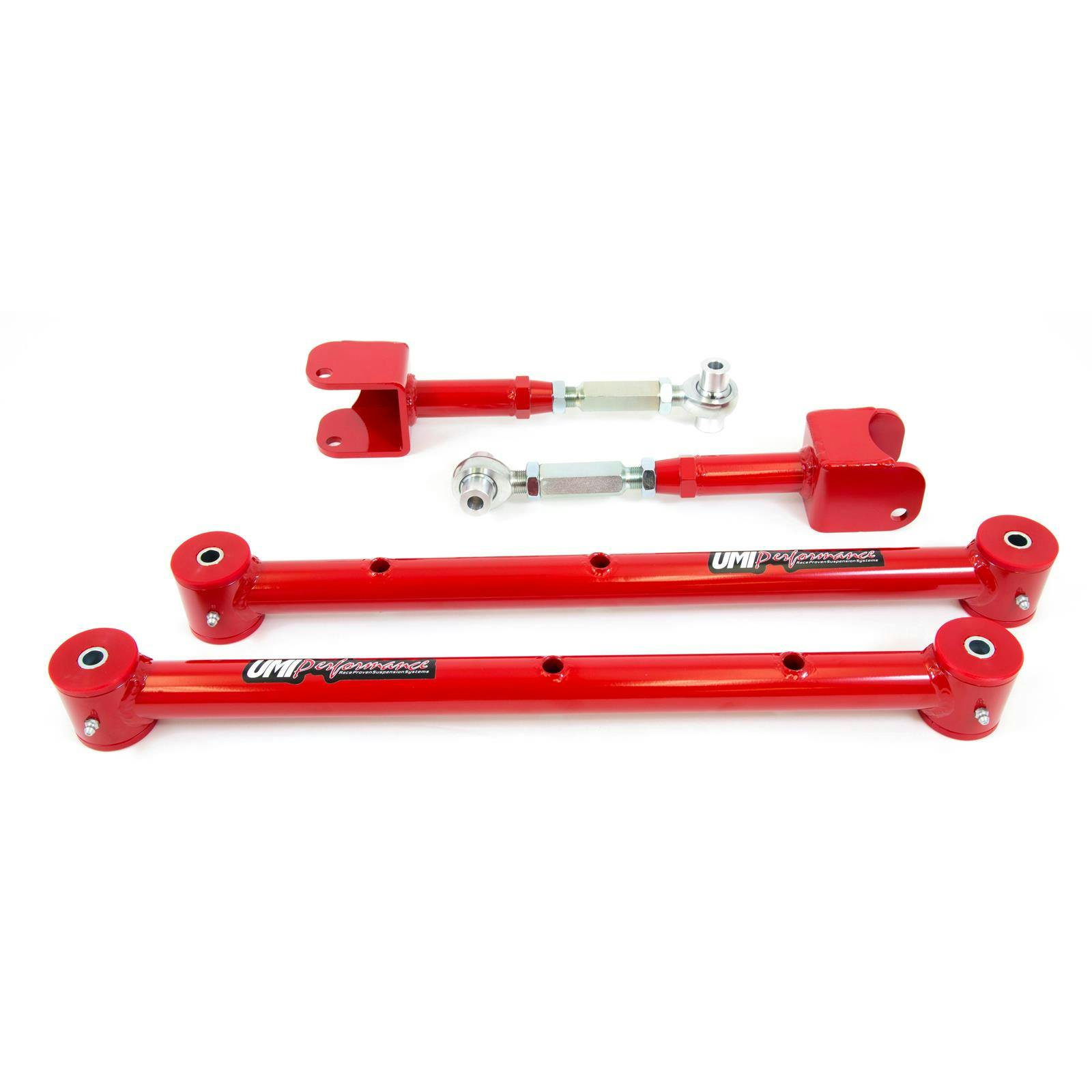 UMI 401519-R 64-67 A-Body Lower & Adj. Upper Control Arm Kit, Red