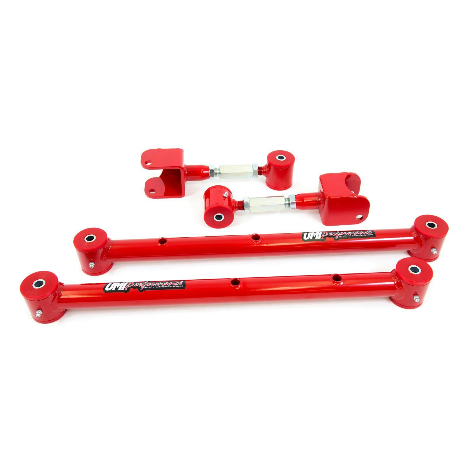 UMI 401525-R 68-72 A-Body Lower & Adj. Upper Control Arm Kit, Red