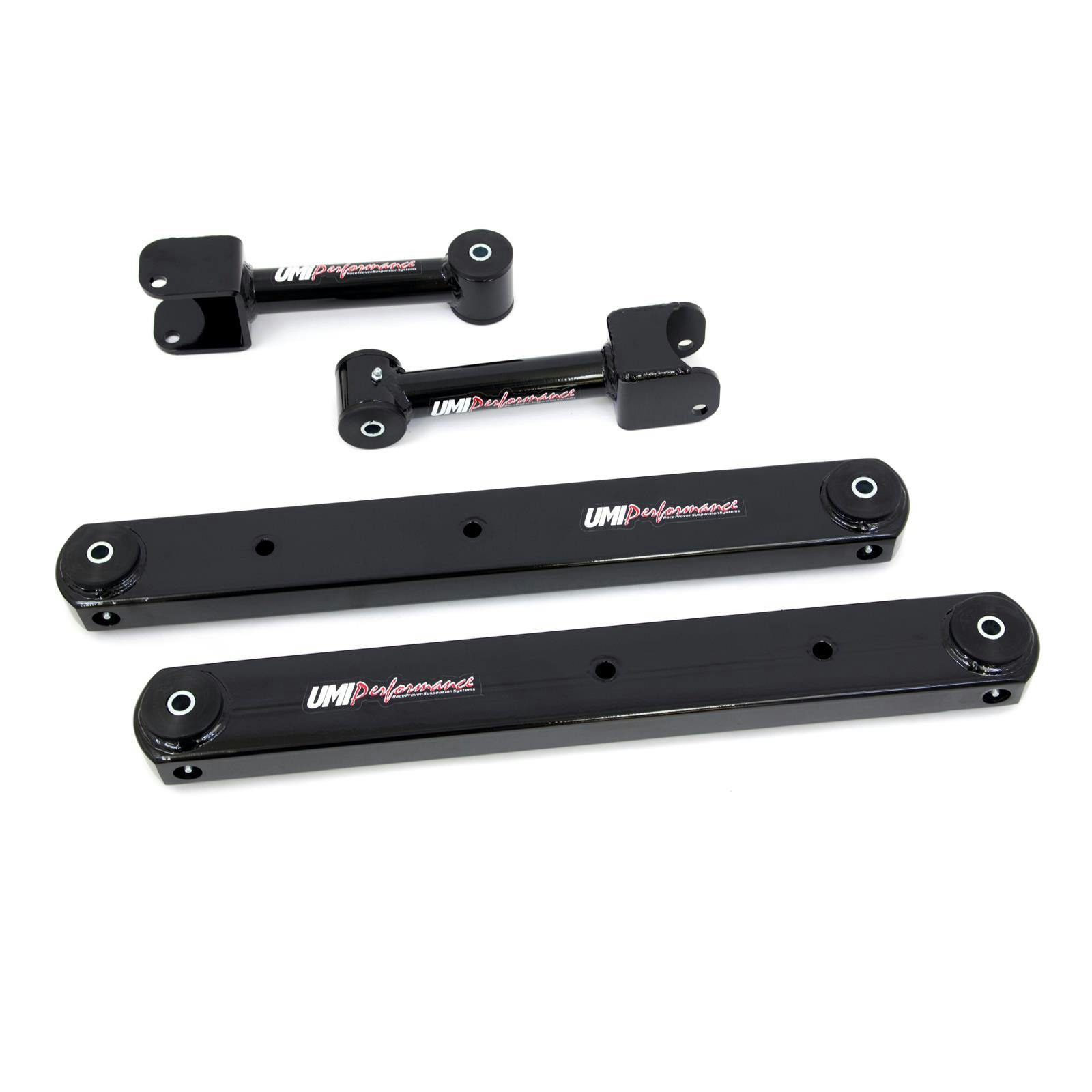 UMI 402116-B 68-72 A-Body Rear Control Arms, Boxed Lowers, Black