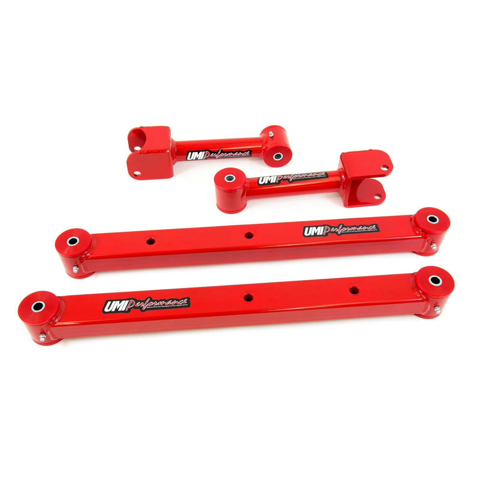 UMI 402416-R 68-72 A-Body Rear Control Arm Kit, Boxed Lowers, Red