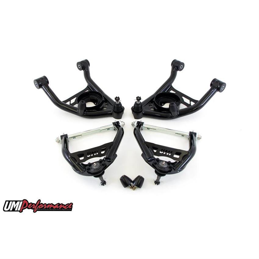 UMI 403133-1-B 64-72 A-Body Front A-Arms, Tall Ball Joints, Black