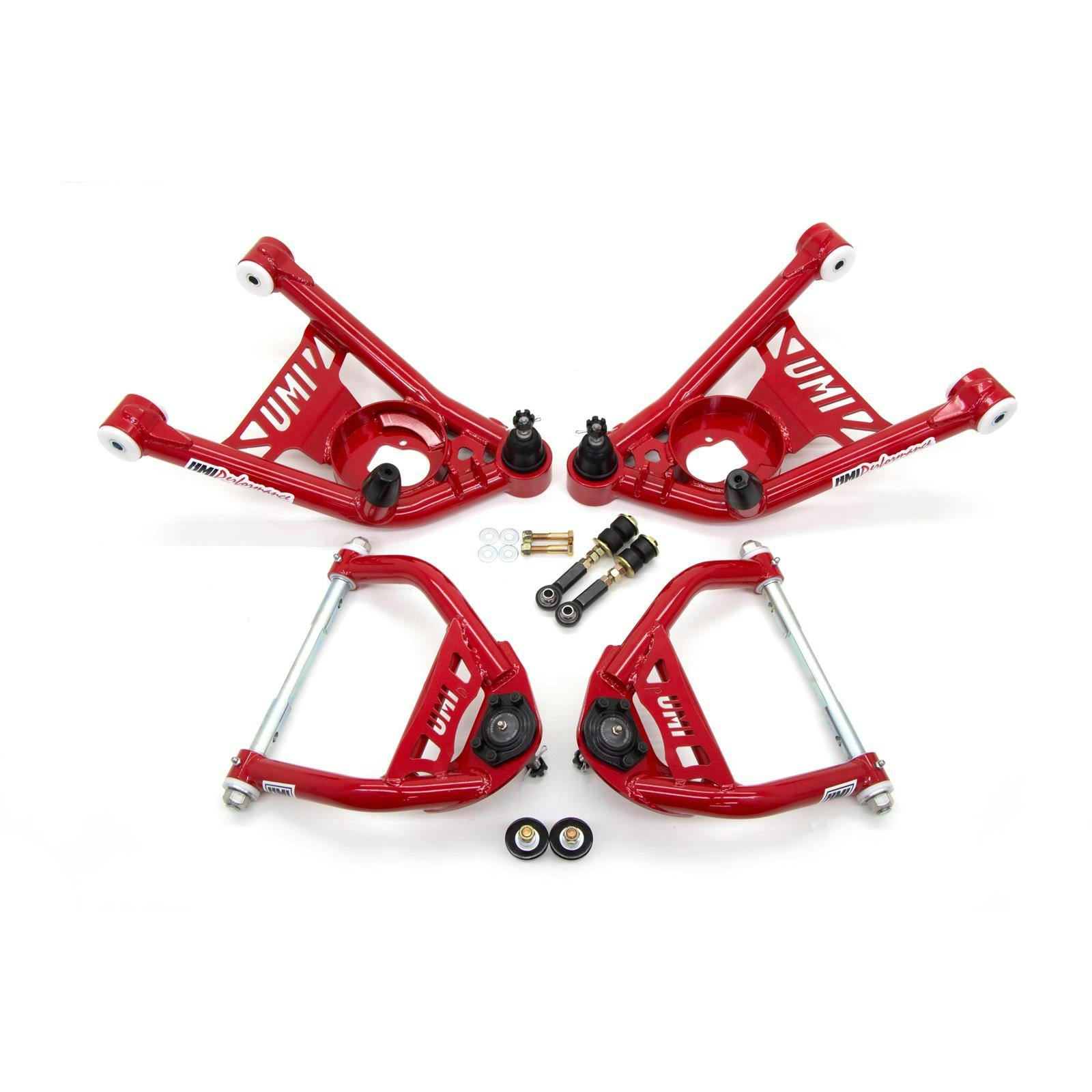UMI 403233-1-R 64-72 A-Body Front A-Arm Kit, Delrin Bushings, Red