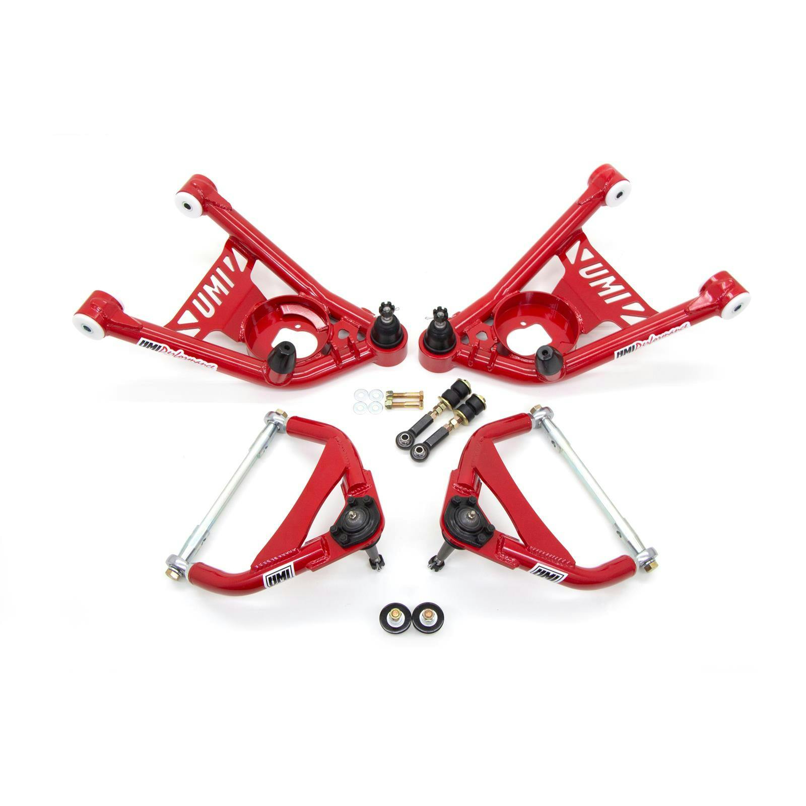 UMI 403256-3-R 64-72 A-Body Tubular Front A-Arm Kit, Delrin, Red