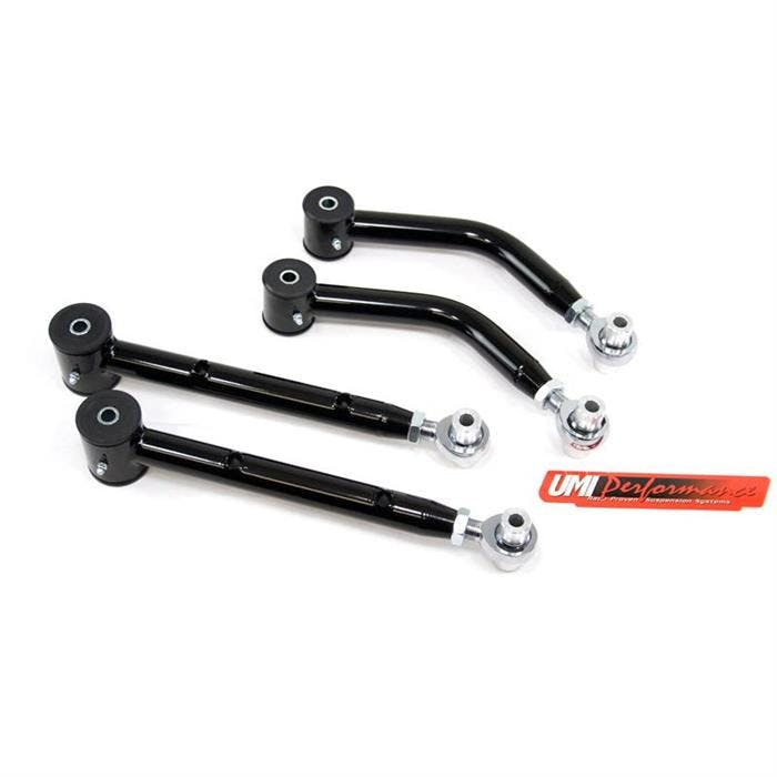 UMI 501619-B 71-75 H-Body Adj. Upper/Lower Control Arm Kit, Black
