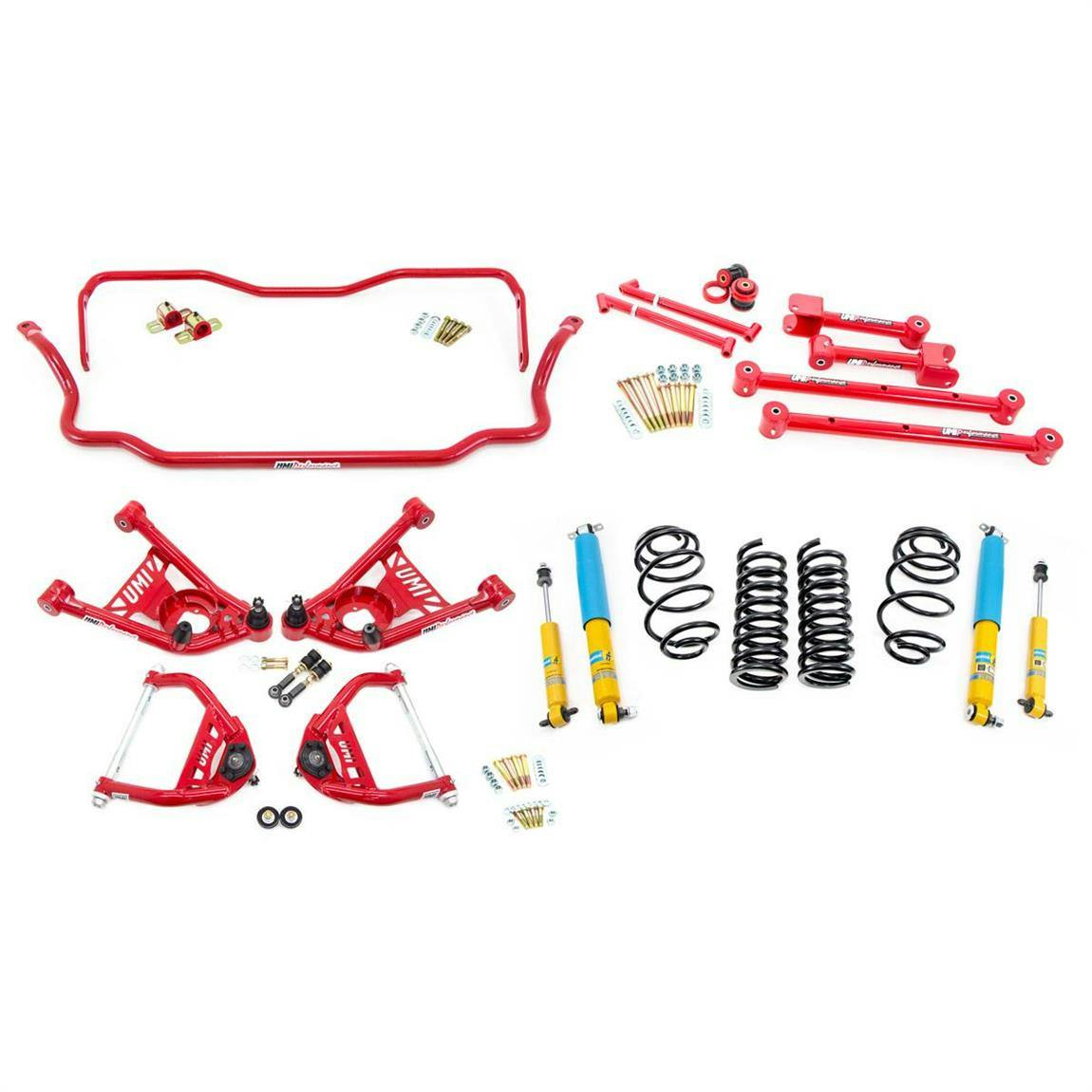 UMI ABF803-2-R 68-72 A-Body Stage 2 Kit, 2 Inch Lowering, Red