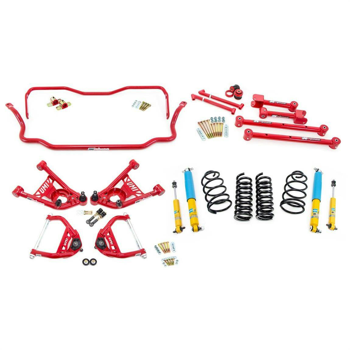 UMI ABF403-1-R 65-66 A-Body Stage 2 Kit, 1 Inch Lowering, Red