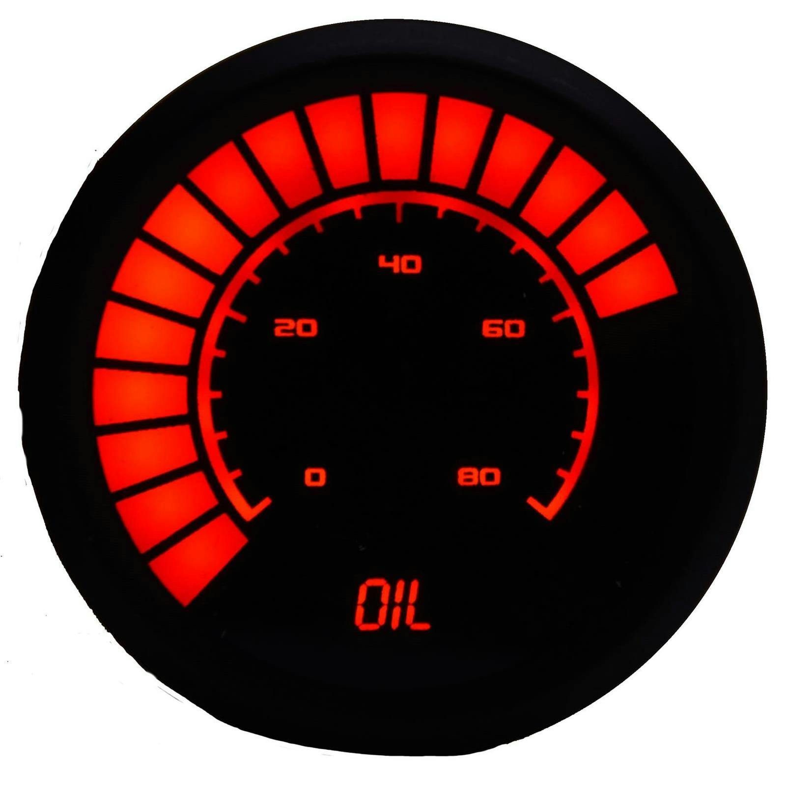 Intellitronix B9114R Barg Oil Pressure Gauge, Red